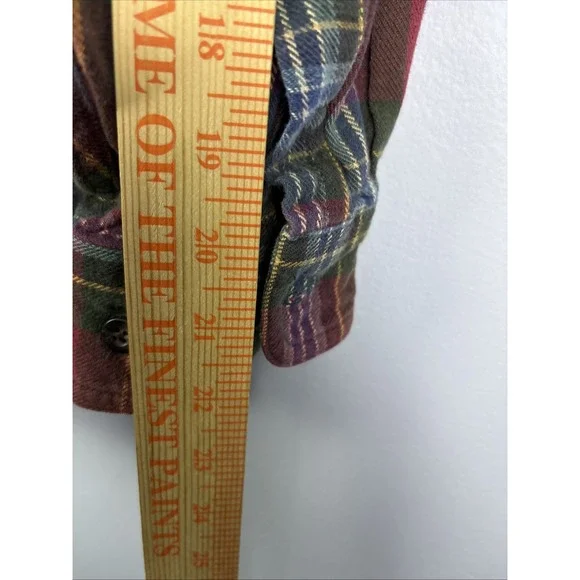 LL Bean Flannel Shirt Traditional Fit Mens Medium Plaid Button Down LOT OF 2 - Picture 7 of 15